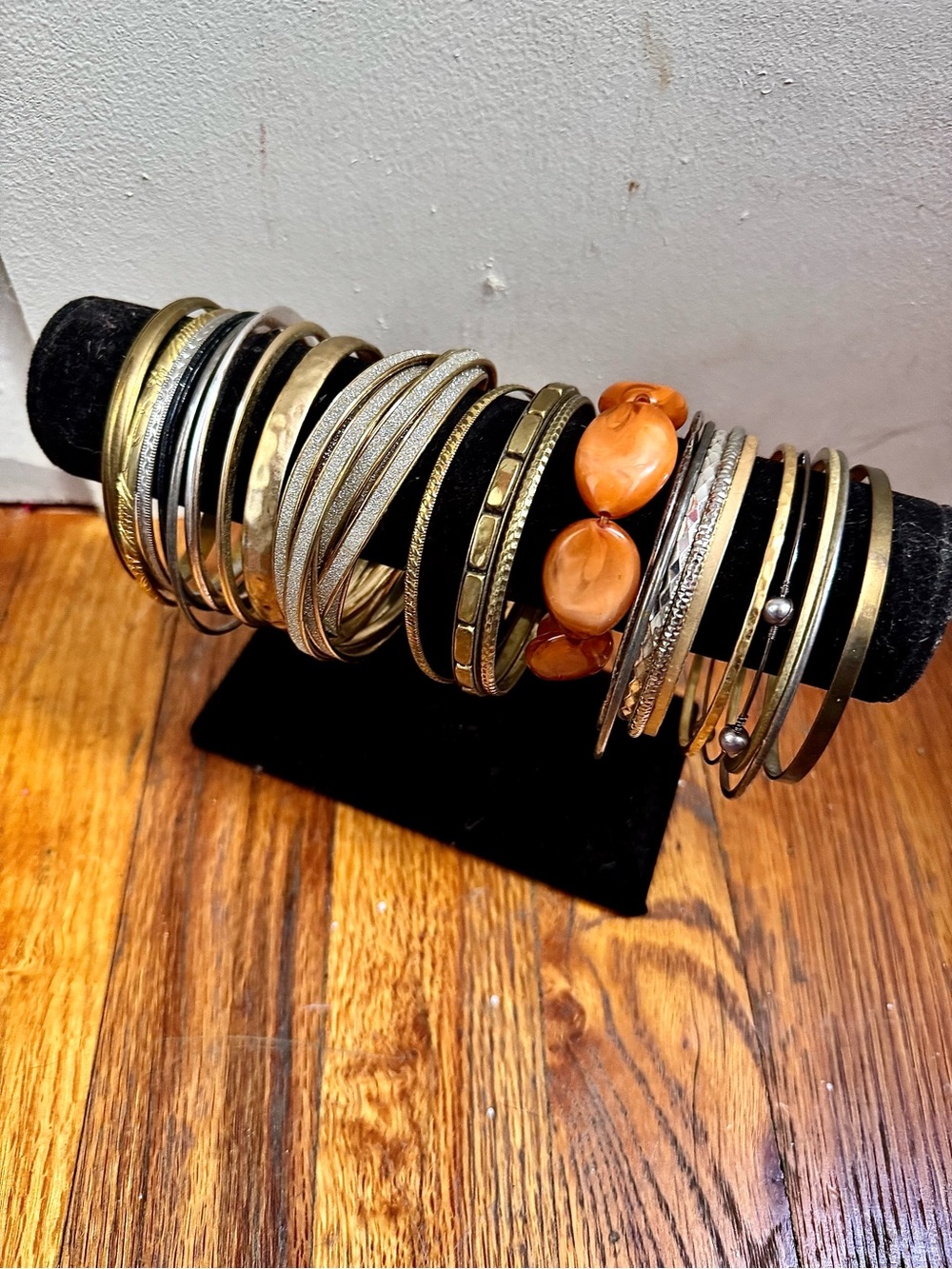 Large lot mixed metals all wearable bangles bracelets vintage costume jewelry